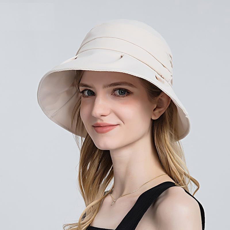 Summer Women'S Beach Sun Hat with golden blonde hair