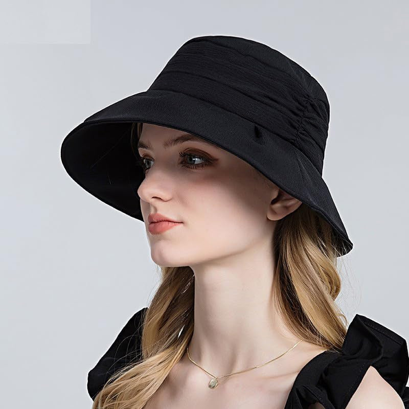 Summer Women'S Beach Sun Hat with golden blonde hair