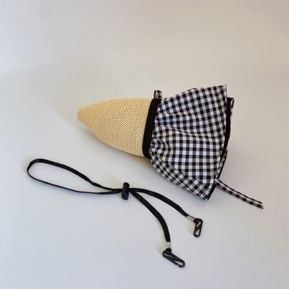 Hat Wig,Hat with brown red Hair Attached for Women, Bucket with Wig Long Wavy Hair Extensions,Spring Summer