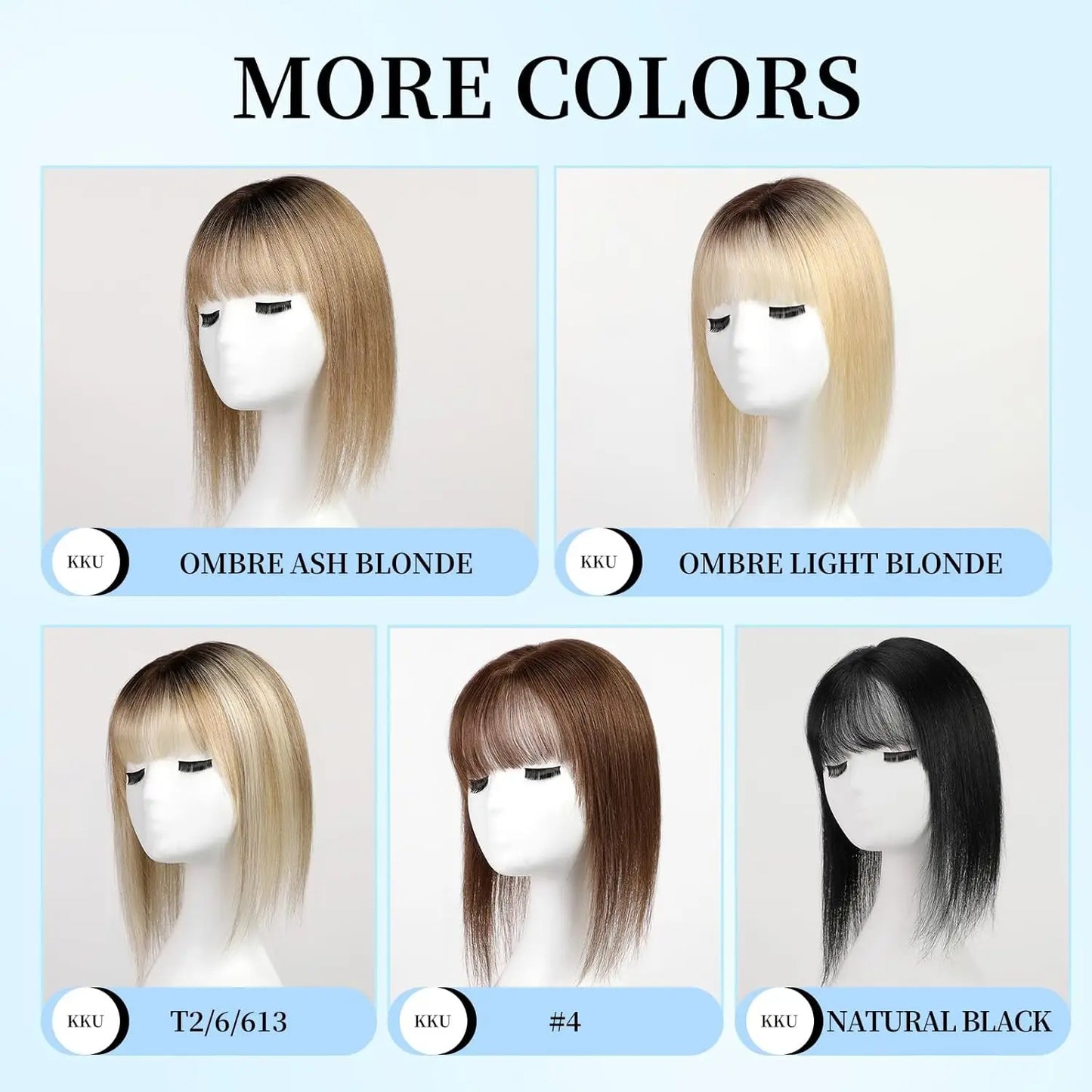 Top bang-12 Inch 3.9x4.7” Human Hair Topper with bangs